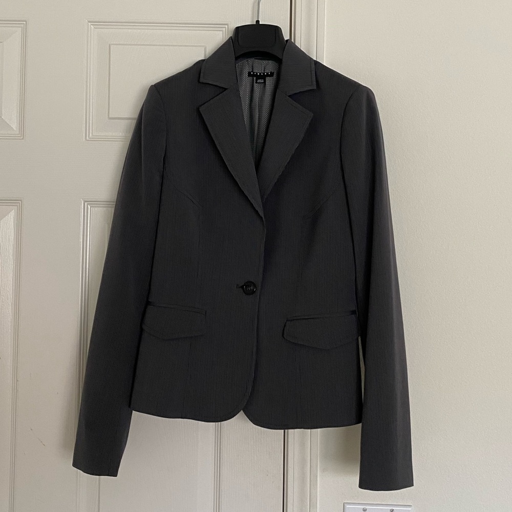 SISLEY Dark Grey Skirt Suit Set